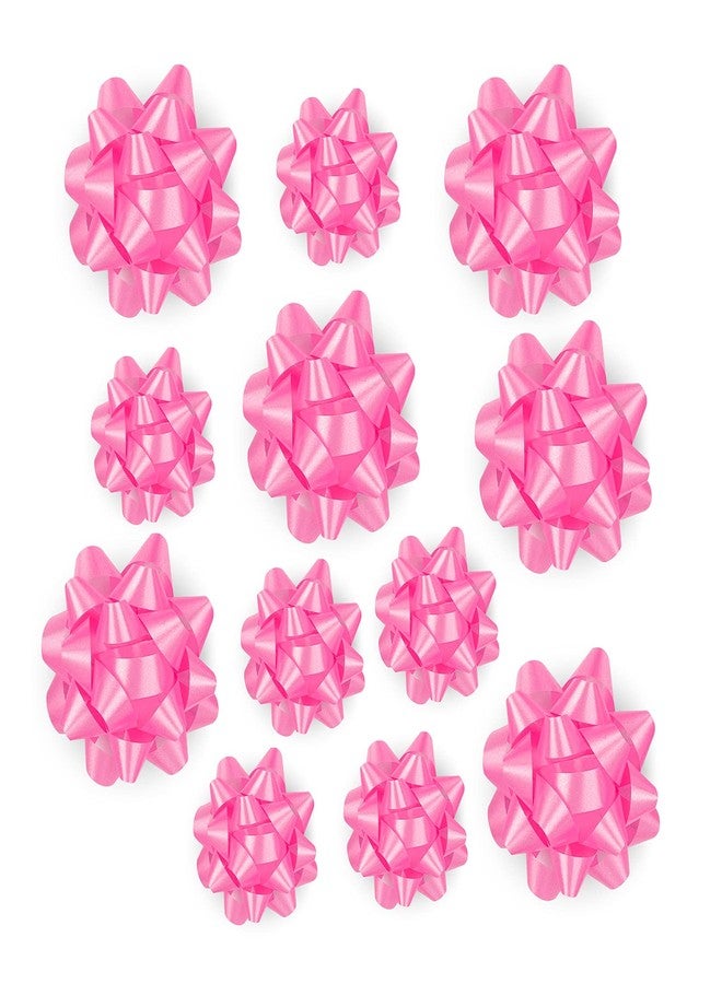 WRAPAHOLIC Pink Gift Bow Assortment (12 Bows) for Birthday, Wedding, Christmas, Baby Shower, Bridal Showers - Image 1